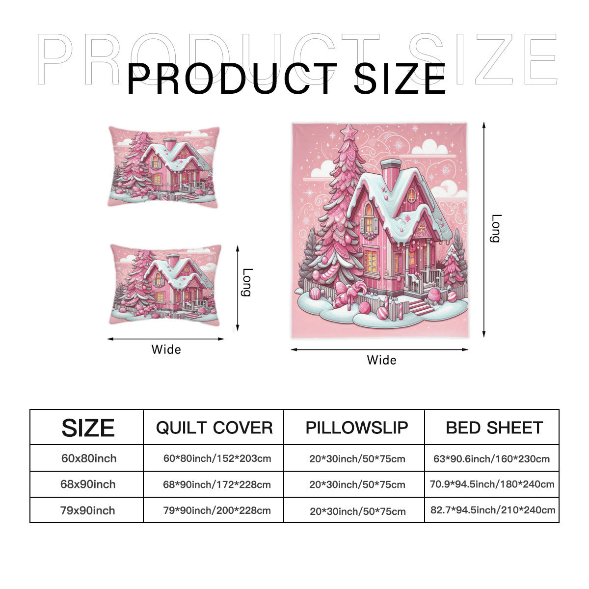 Quilt Cover Four-Piece Set (Double-Sided Printing) | Polyester - pink h1 by My Store