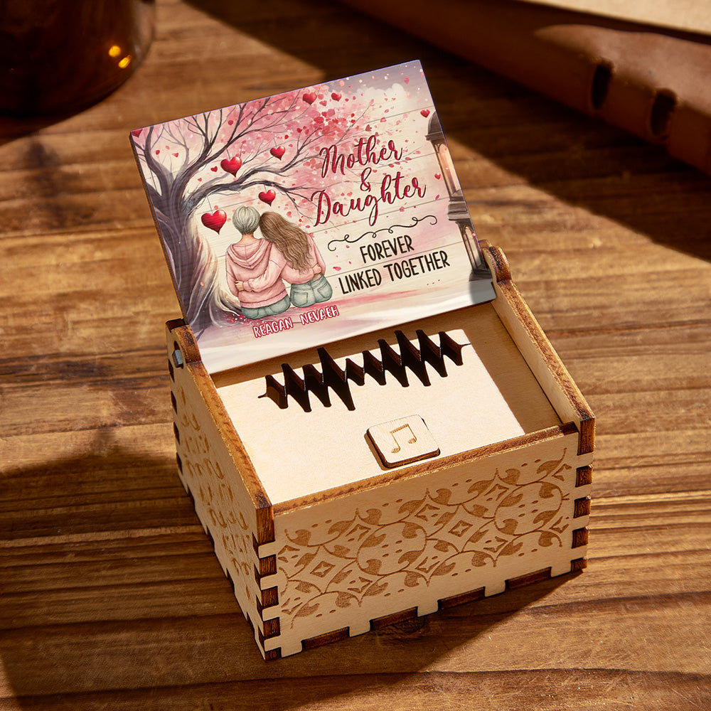 Personalized Wooden Music Box Custom Music Box Gift for Mother by Inkedjoy