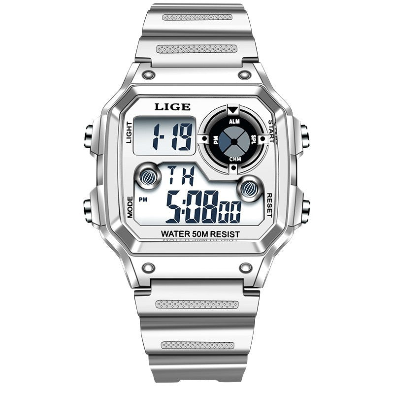 Lige Electronic Watch Unisex Watch Luminous Display Watch Multi-Function Chronograph Alarm Clock eprolo