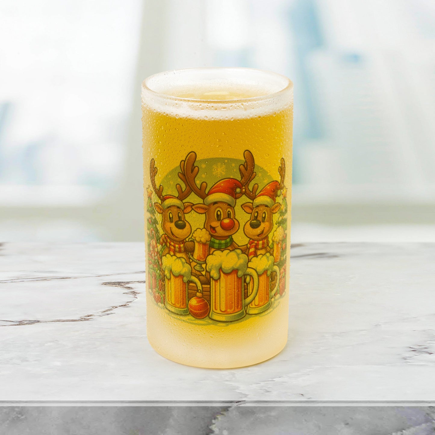 Christmas Funny Beer Stein Reindeers by teelaunch