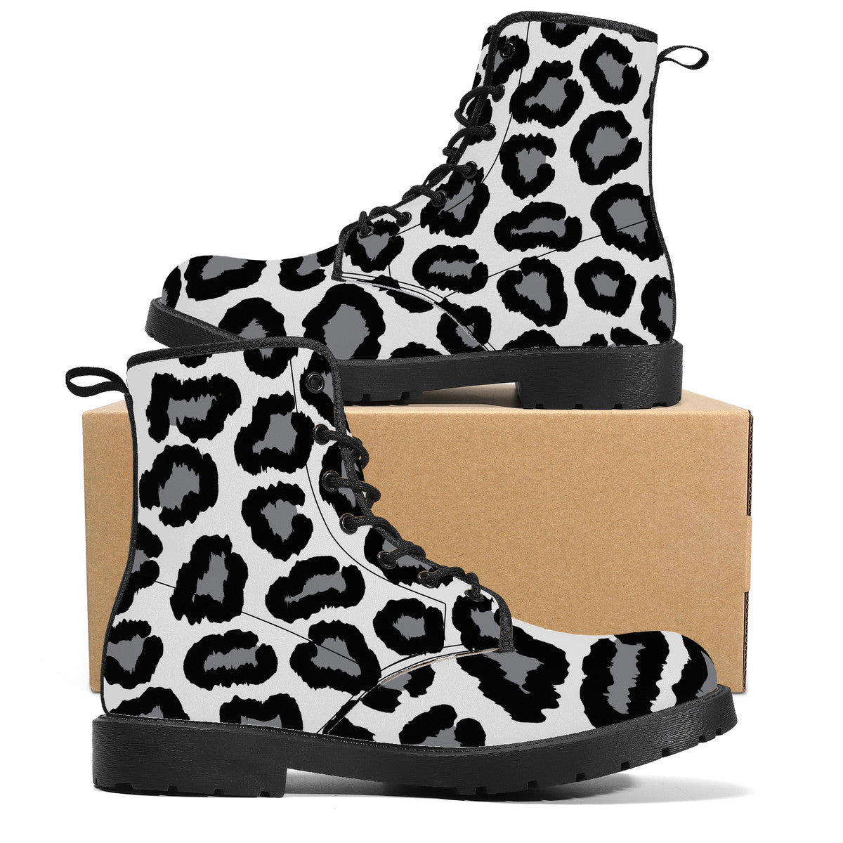 Synthetic Leather Boots Leopard print decoration JewelryLuxeUS.store