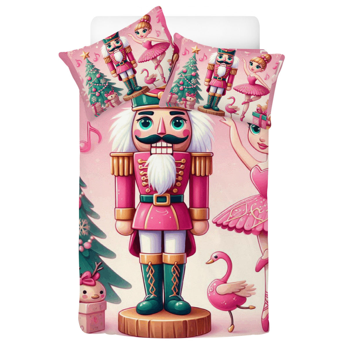 Christmas Nutcracker Pink Beddings JewelryLuxeUS.store