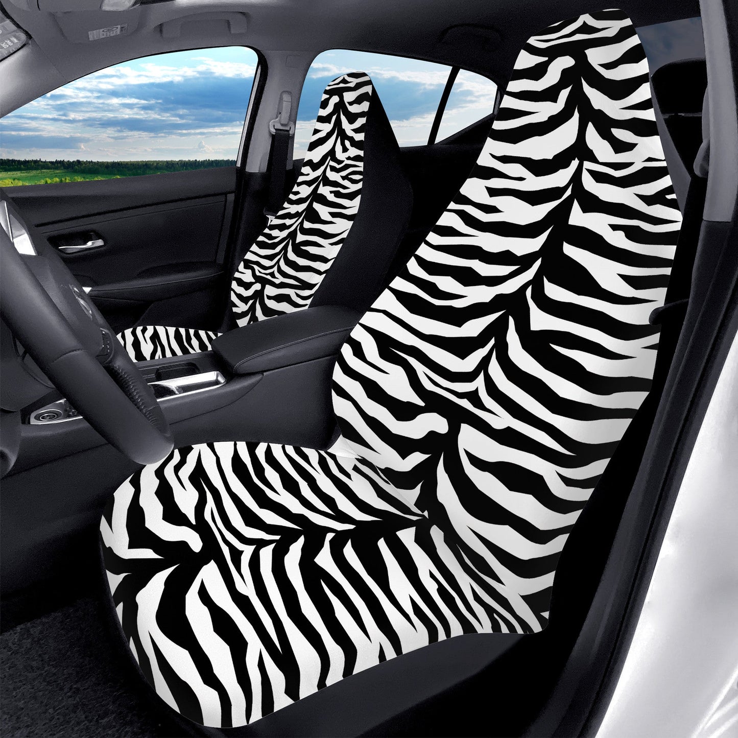Car Seat Covers Zebra black and white JewelryLuxeUS.store