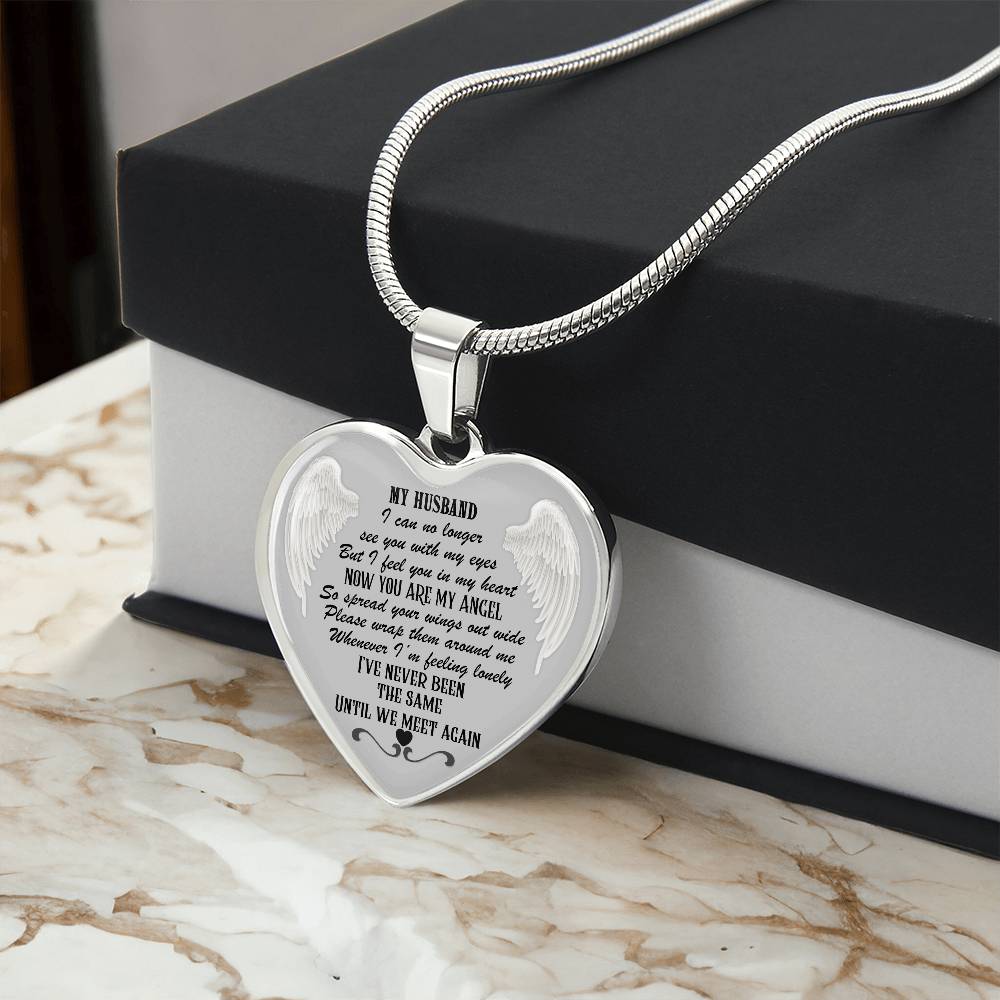 Luxury Graphic Heart Necklace for Husband Memorial ShineOn Fulfillment