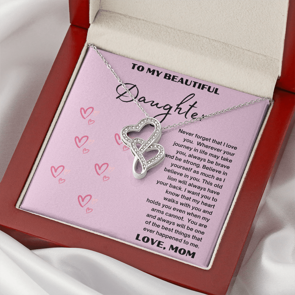 Heart-to-Heart Pendant Necklace To my Beautiful daughter, Love Mom ShineOn Fulfillment