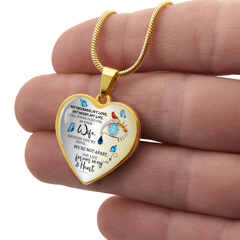 Luxury Personalized Heart Necklace, Husband Loss Gift for Wife, Memorial Jewelry, Remembrance Necklace, Forever Love Keepsake ShineOn Fulfillment