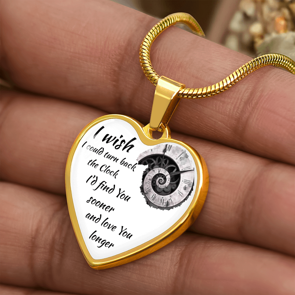 Luxury Graphic Heart Necklace "I'd find You sooner" ShineOn Fulfillment