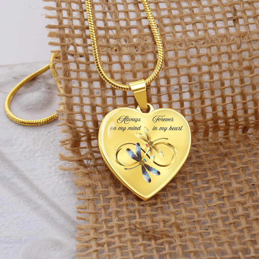 Luxury Graphic Heart Necklace – Forever in My Heart, Always on My Mind Personalized Memorial Gift ShineOn Fulfillment