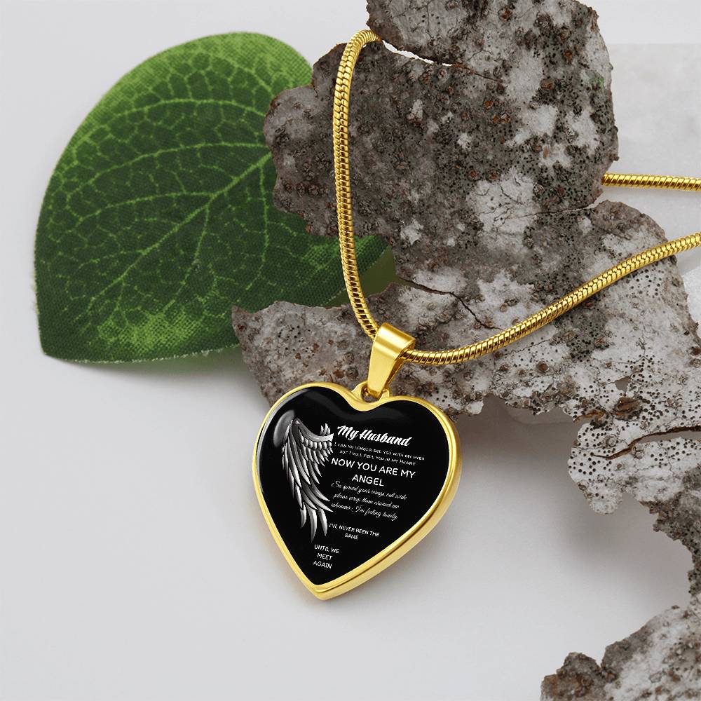 Luxury Heart pendant Necklace My Husband until we meet again by ShineOn Fulfillment