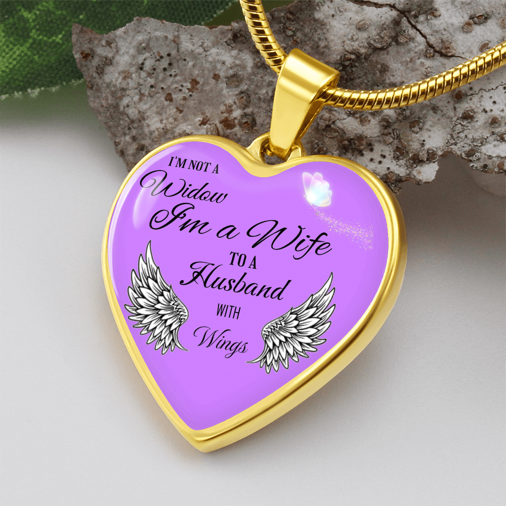 Luxury Graphic Heart Necklace " I'm not a Widow..." ShineOn Fulfillment