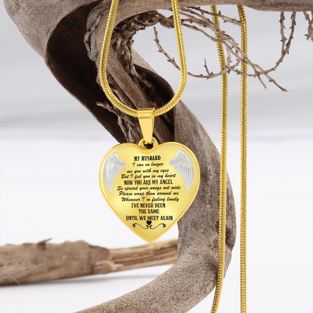 In Loving Memory of My Husband – Until We Meet Again Necklace – Memorial Heart Jewelry – Grief and Loss Gift for Her, personalized ShineOn Fulfillment