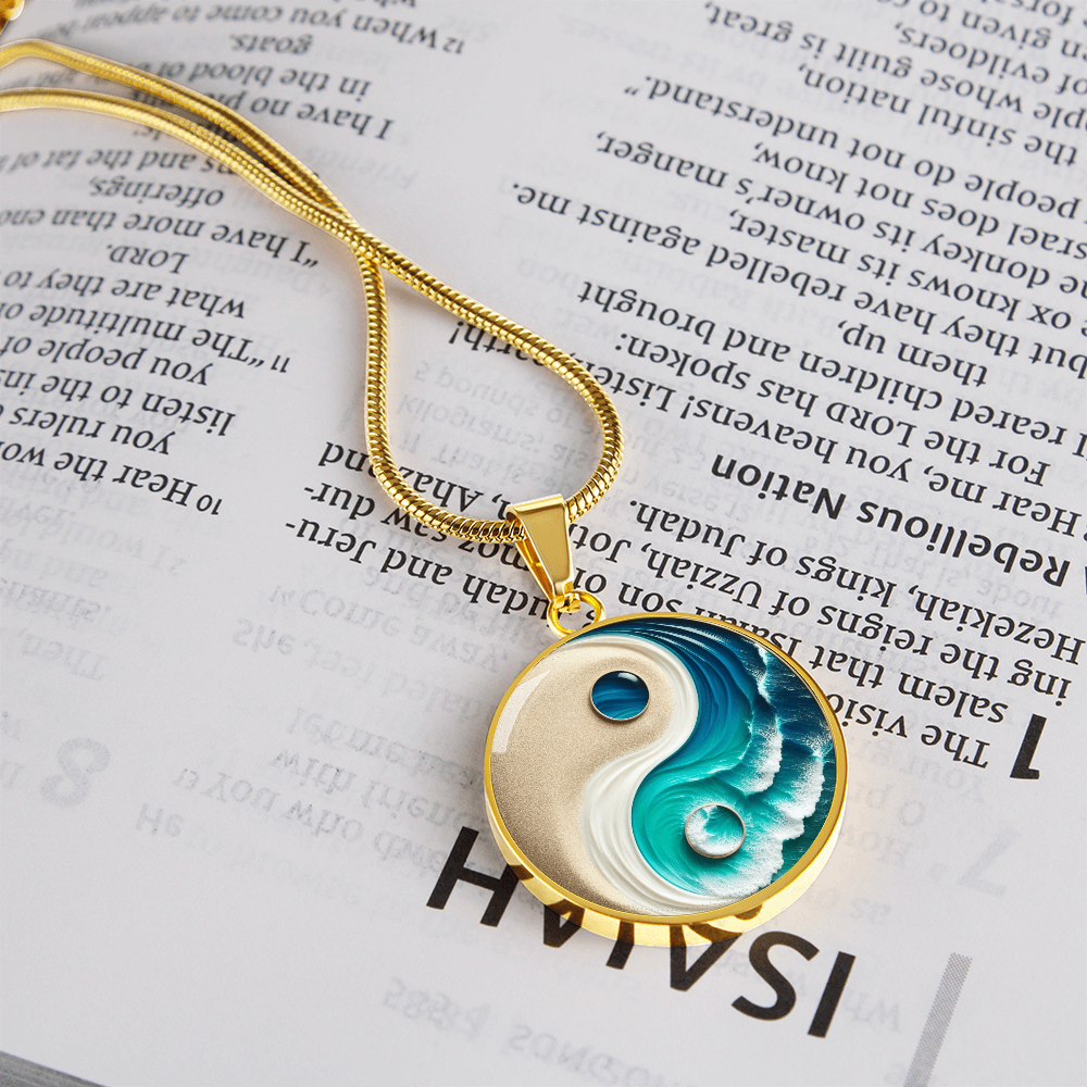 Turquoise Yin Yang Personalized Zen Pendant Necklace ShineOn Fulfillment