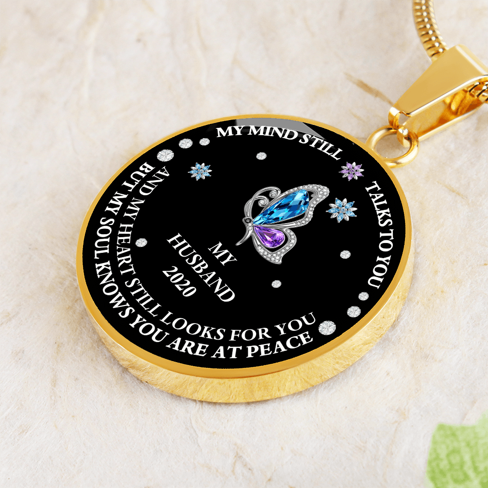 Butterfly Circle Memorial Necklace – In Loving Memory of My Husband ShineOn Fulfillment