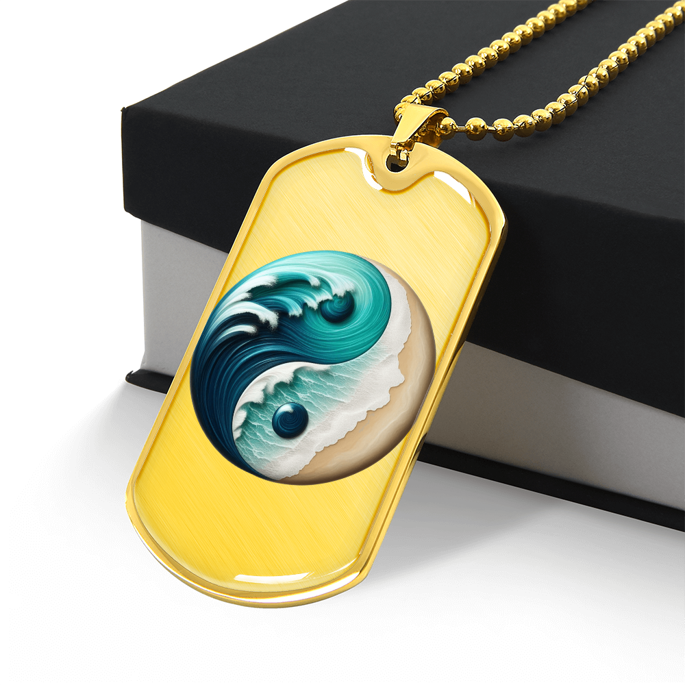 Yin Yang Tag Necklace Turquoise Nature-Inspired Zen Jewelry – Spiritual Gift for Him Mindfulness & Balance Symbol Pendant by ShineOn Fulfillment