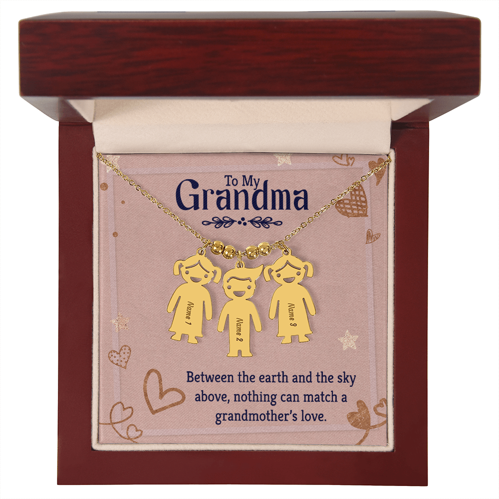 Kid Charm Necklace for Grandma – Engraved ShineOn Fulfillment