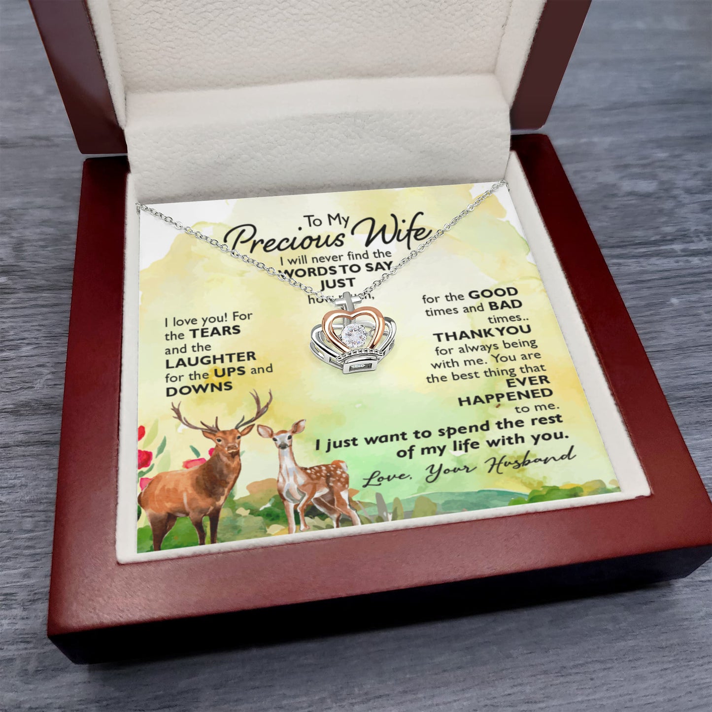 Crown Pendant Necklace To my precious Wife by ShineOn Fulfillment