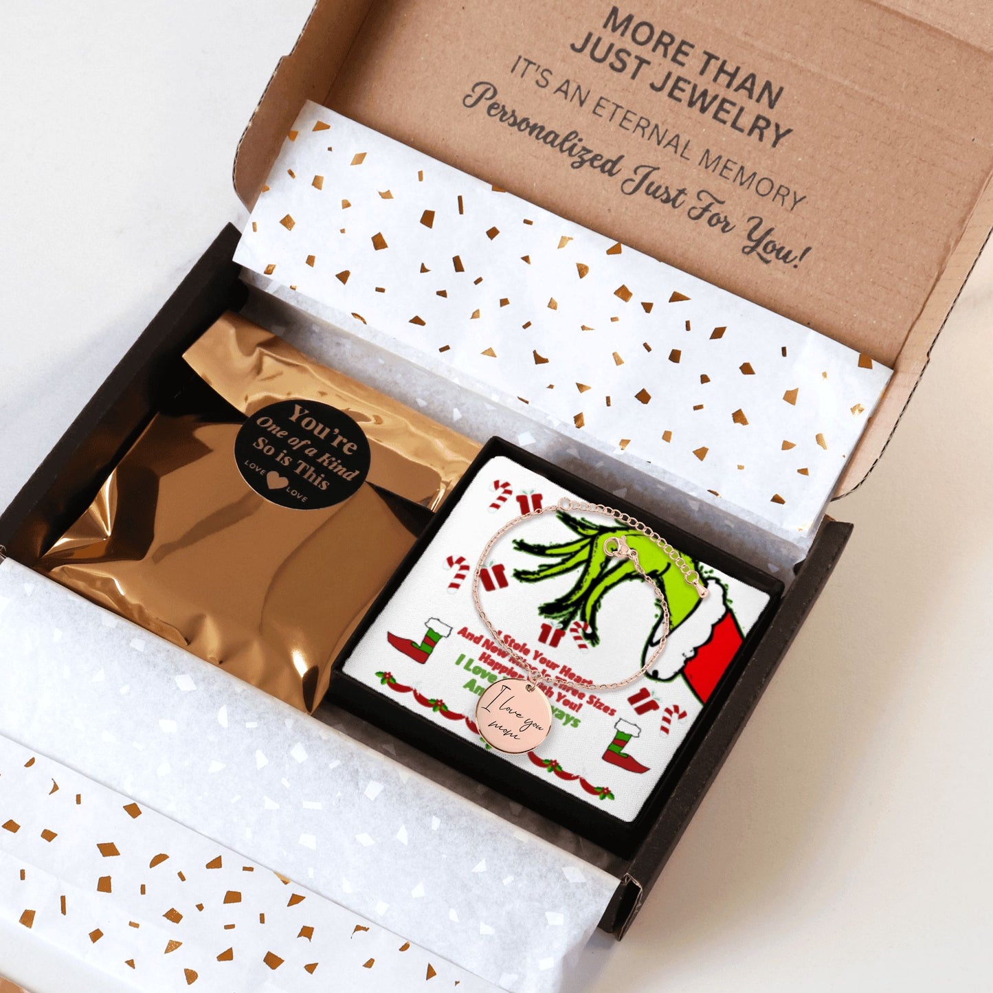 Handwritten Bracelet Christmas Grinch design by OwnPrint