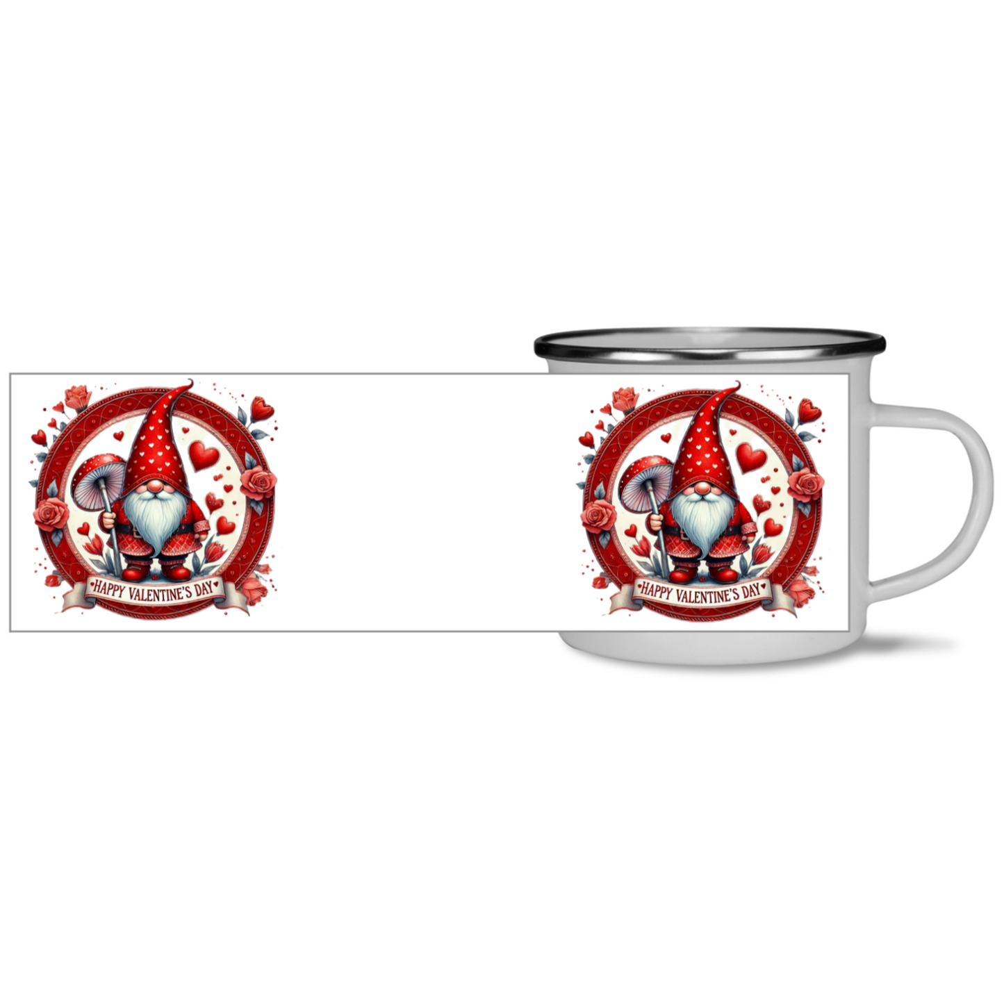 Enamel Valentine's Day Gnome Mug 12oz (350ml) superfastpod