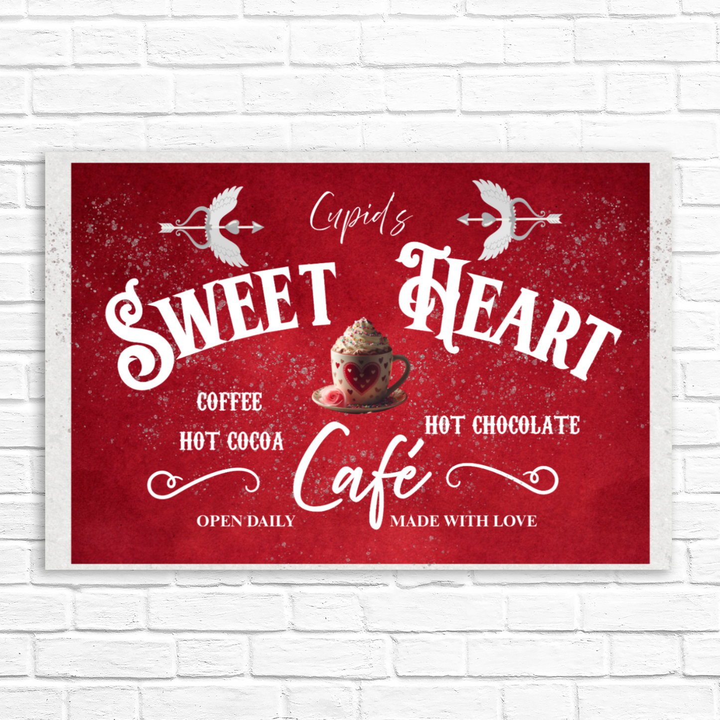 Sweet Heart Cafe Valentine's Day Wall Art MyPrintStreet