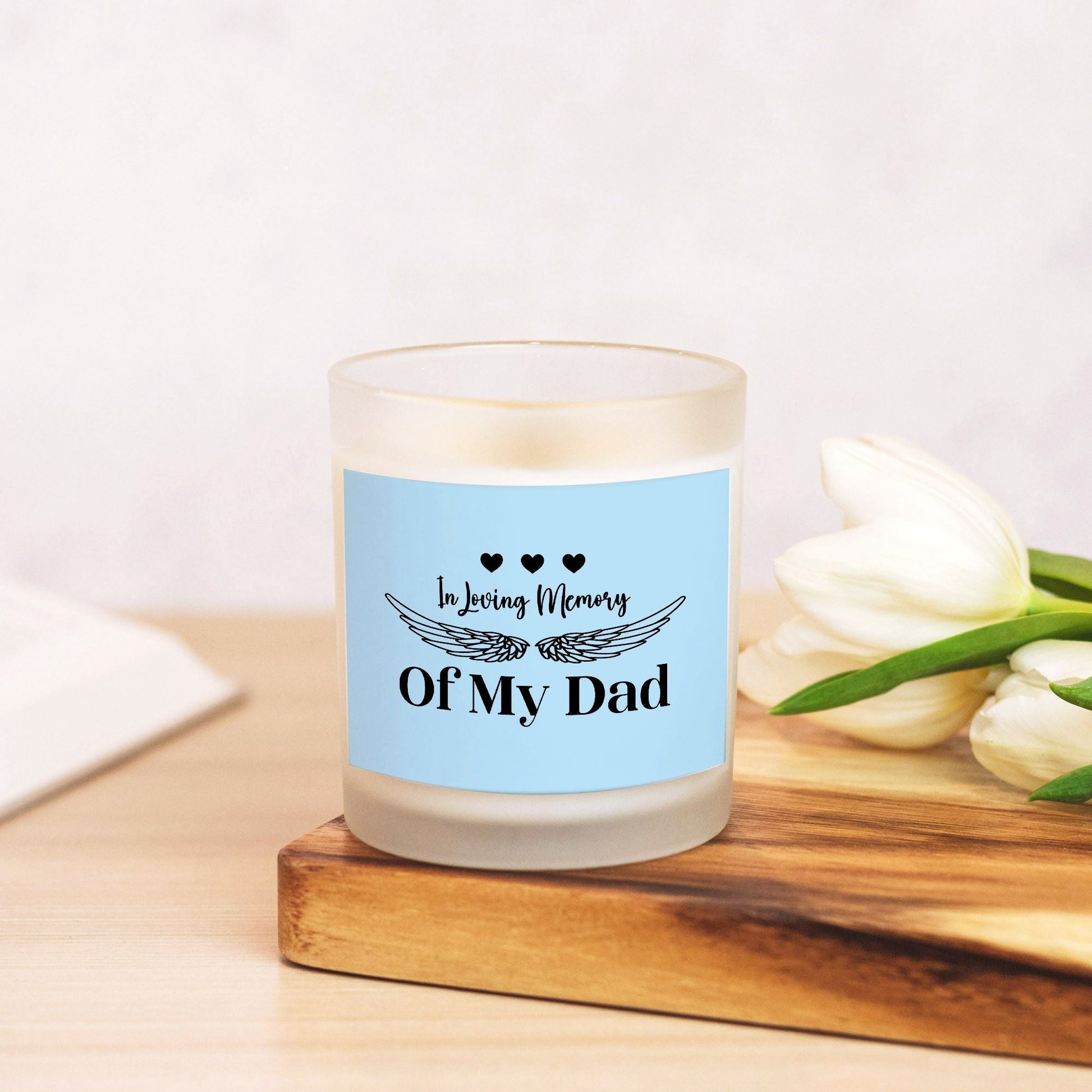 Memory of my Dad Candle Frosted Glass (Hand Poured 11 oz) by JewelryLuxeUS Store