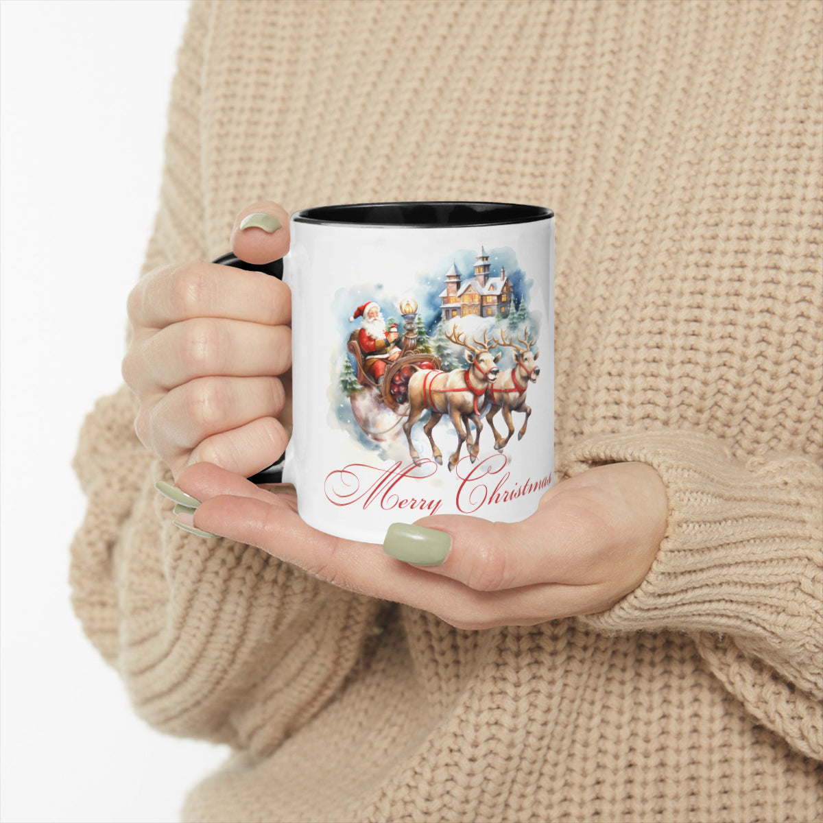 Personalized Two-Tone Mug (325ml/11oz) | Ceramic - Santa Claus is coming by My Store