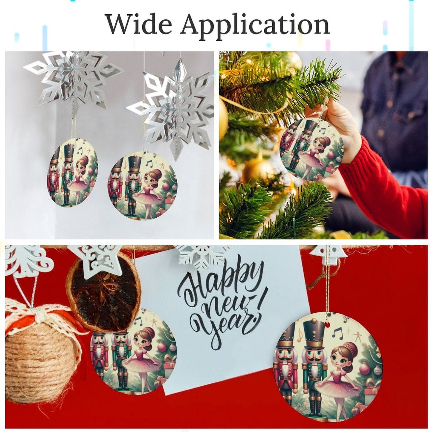 Round Ceramic Christmas Decorations by SALE-Personal Design