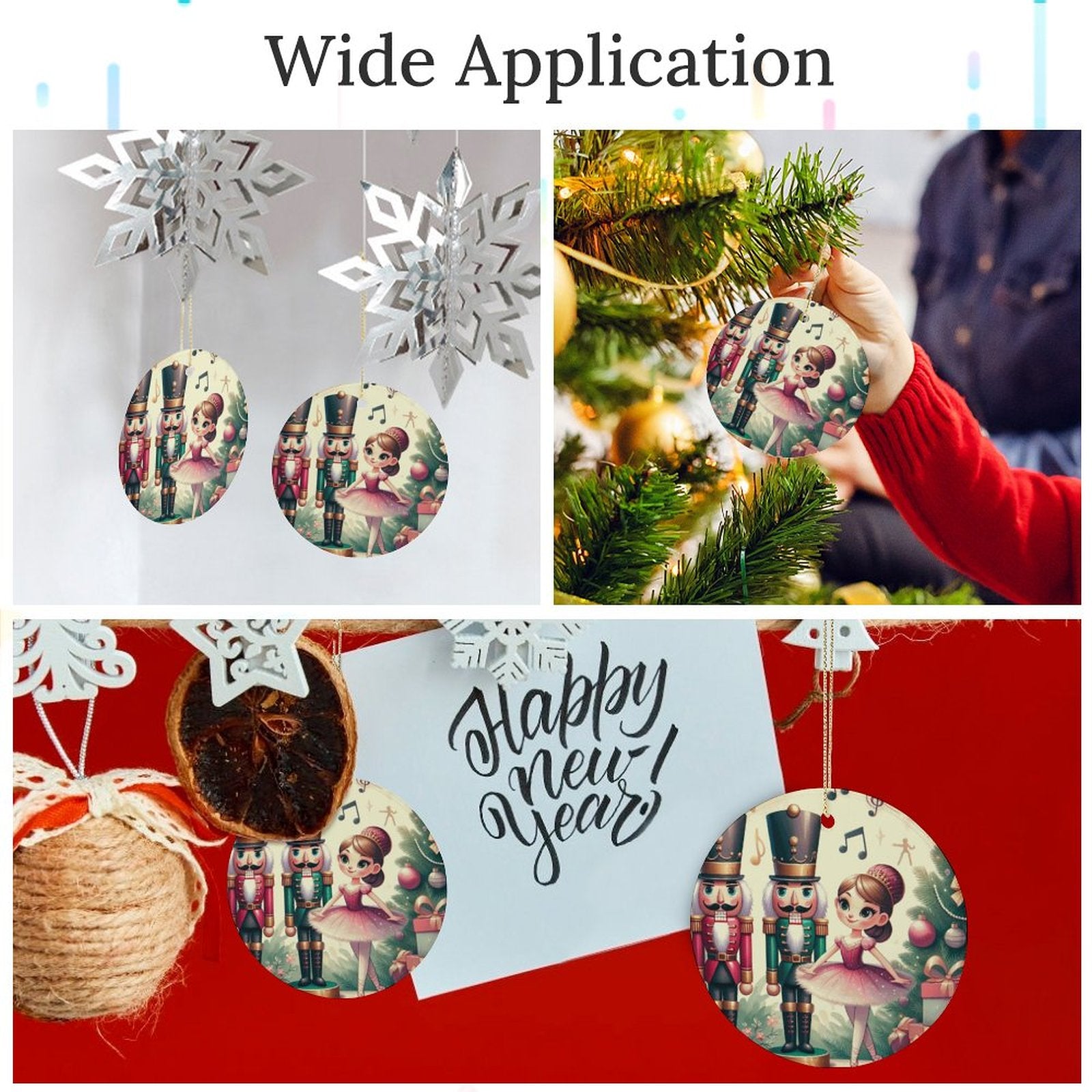 Round Ceramic Christmas Decorations by SALE-Personal Design