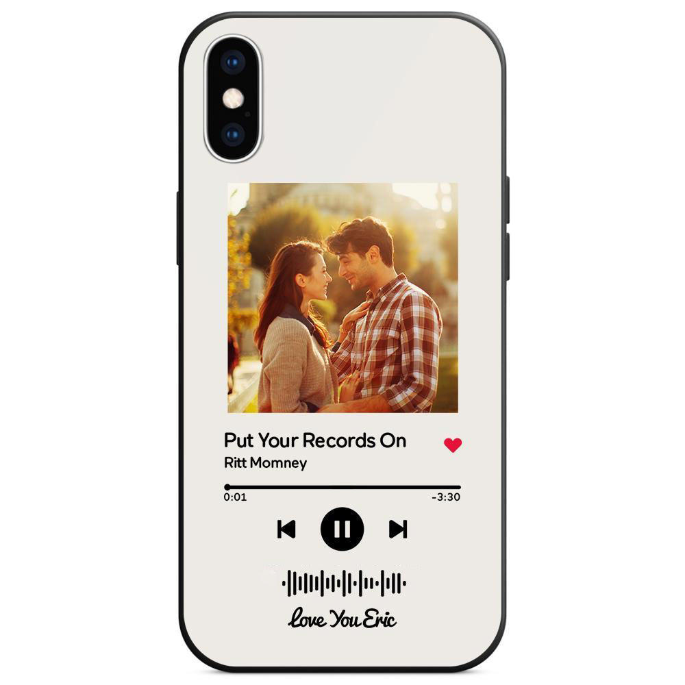 Custom Scannable Music Code Glass iPhone Cases with Picture by Inkedjoy