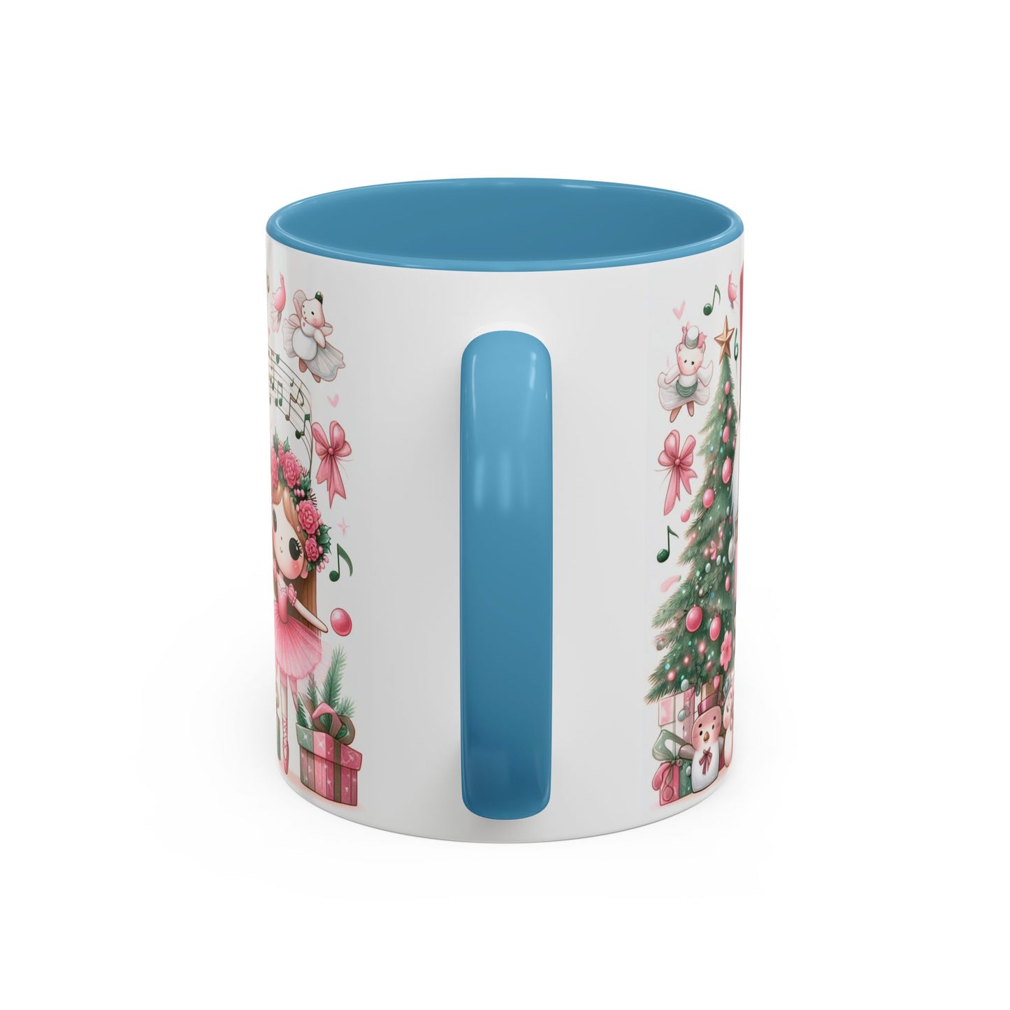 Coffee Mug, Nutcracker Pink Christmas Decoration, Festive Holiday Tea Cup, Unique Ceramic Drinkware, Kitchen Home Decor by Printify