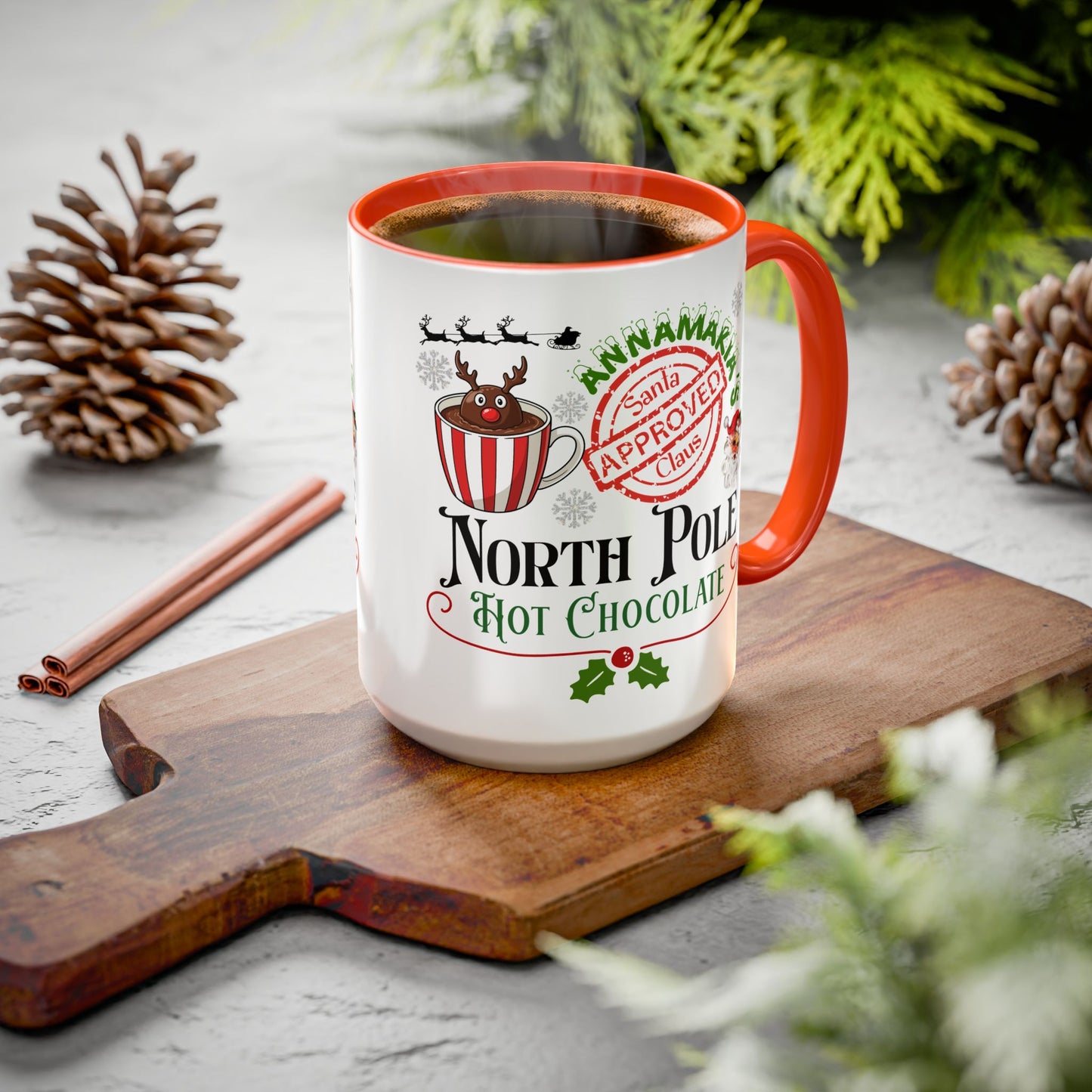North Pole Hot Chocolate Mug — Santa Approved Holiday Coffee Cup (11oz/15oz) by Printify