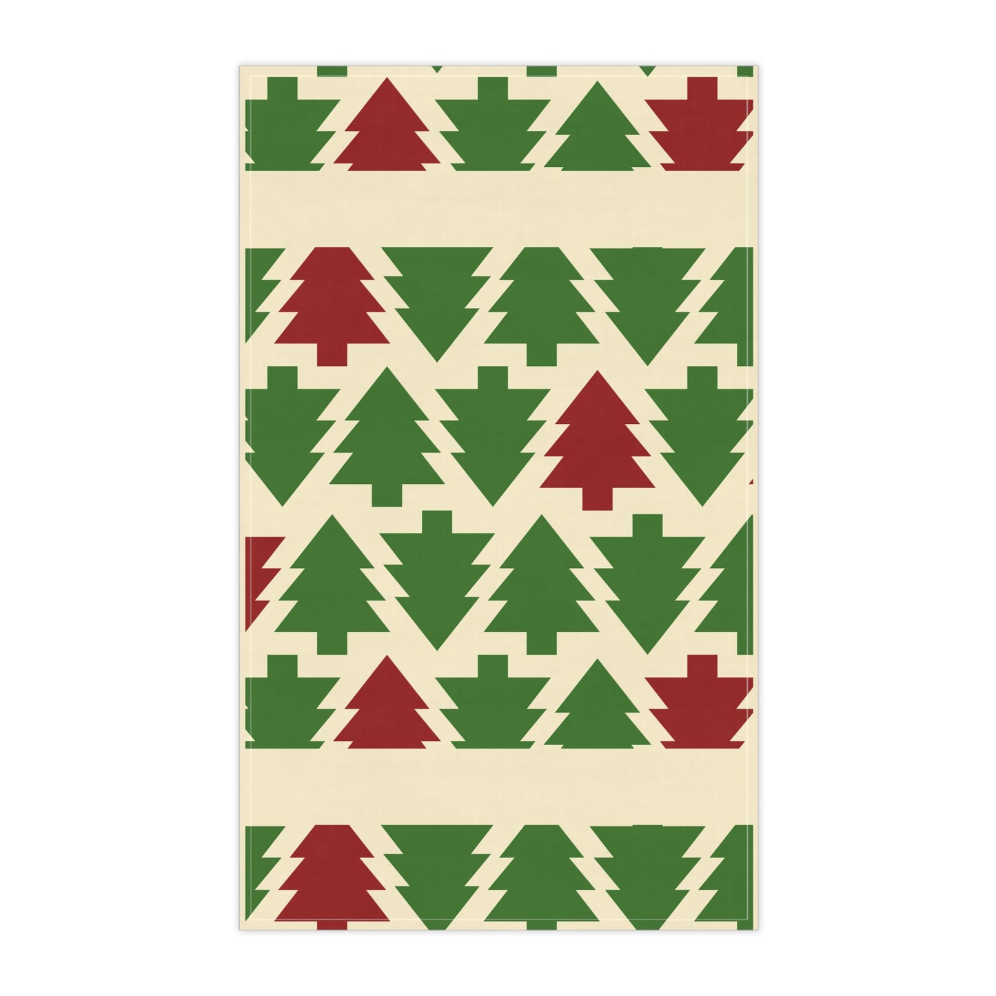 Christmas Tea Towels (cotton, poly) Red Green Holiday Kitchen Decor, Festive Dish Towels, Xmas Decorations, Hostess Gift, Winter Home Decor by Printify