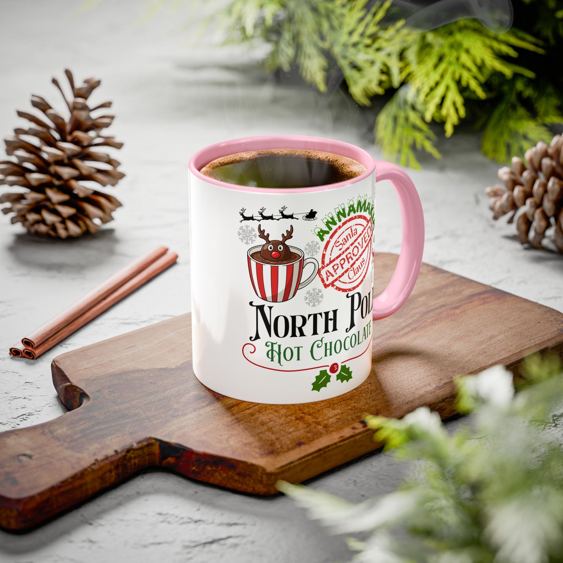 North Pole Hot Chocolate Mug — Santa Approved Holiday Coffee Cup (11oz/15oz) by Printify