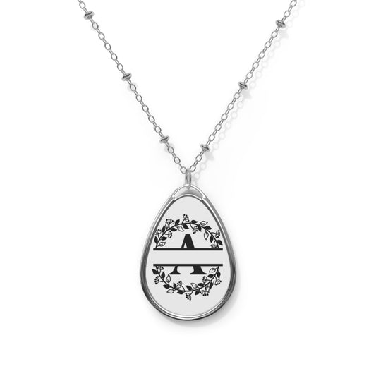 Oval Necklace with monogram A by Printify