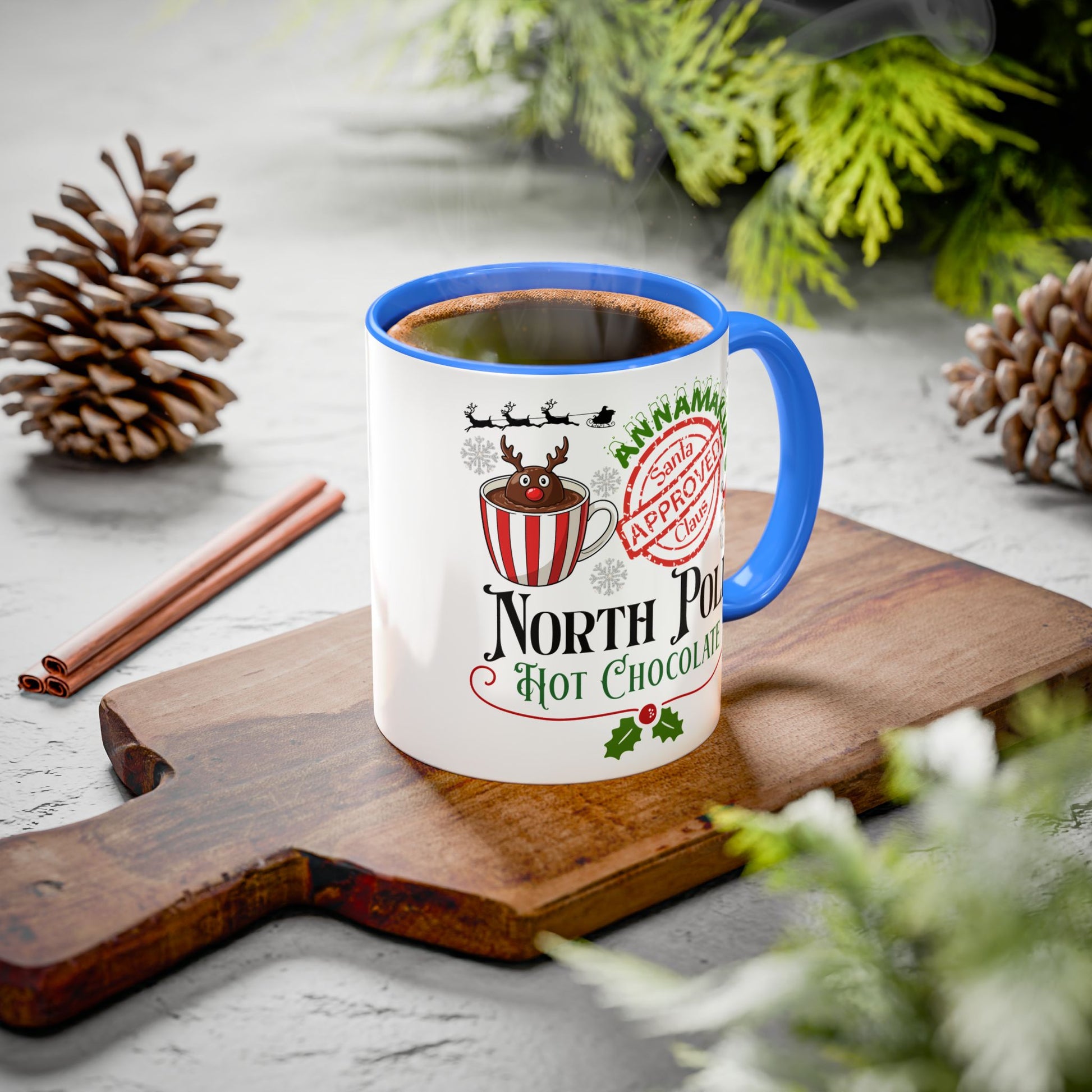 North Pole Hot Chocolate Mug — Santa Approved Holiday Coffee Cup (11oz/15oz) by Printify
