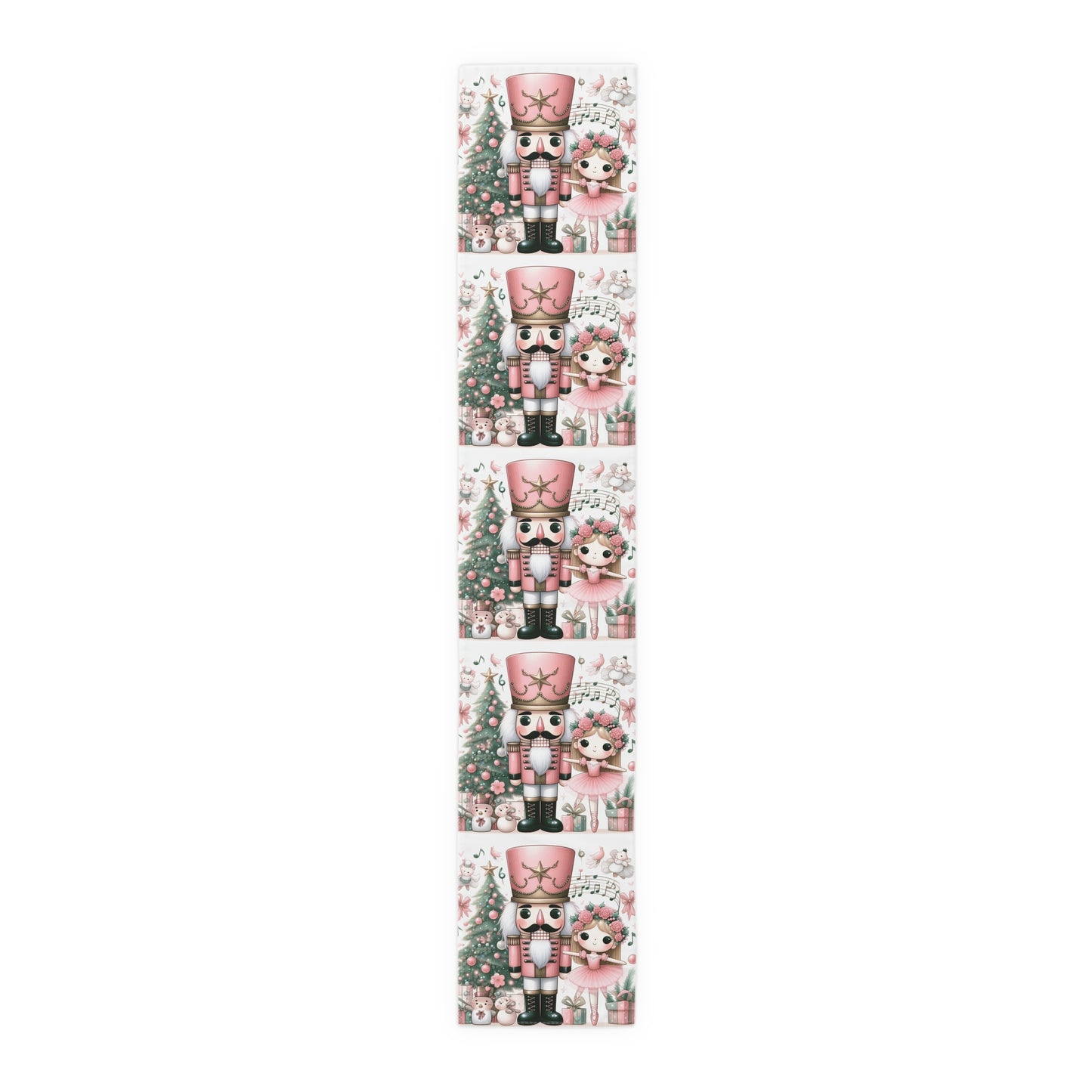 Pink Nutcracker Christmas Table Runner — Festive Holiday Dining Decor by Printify