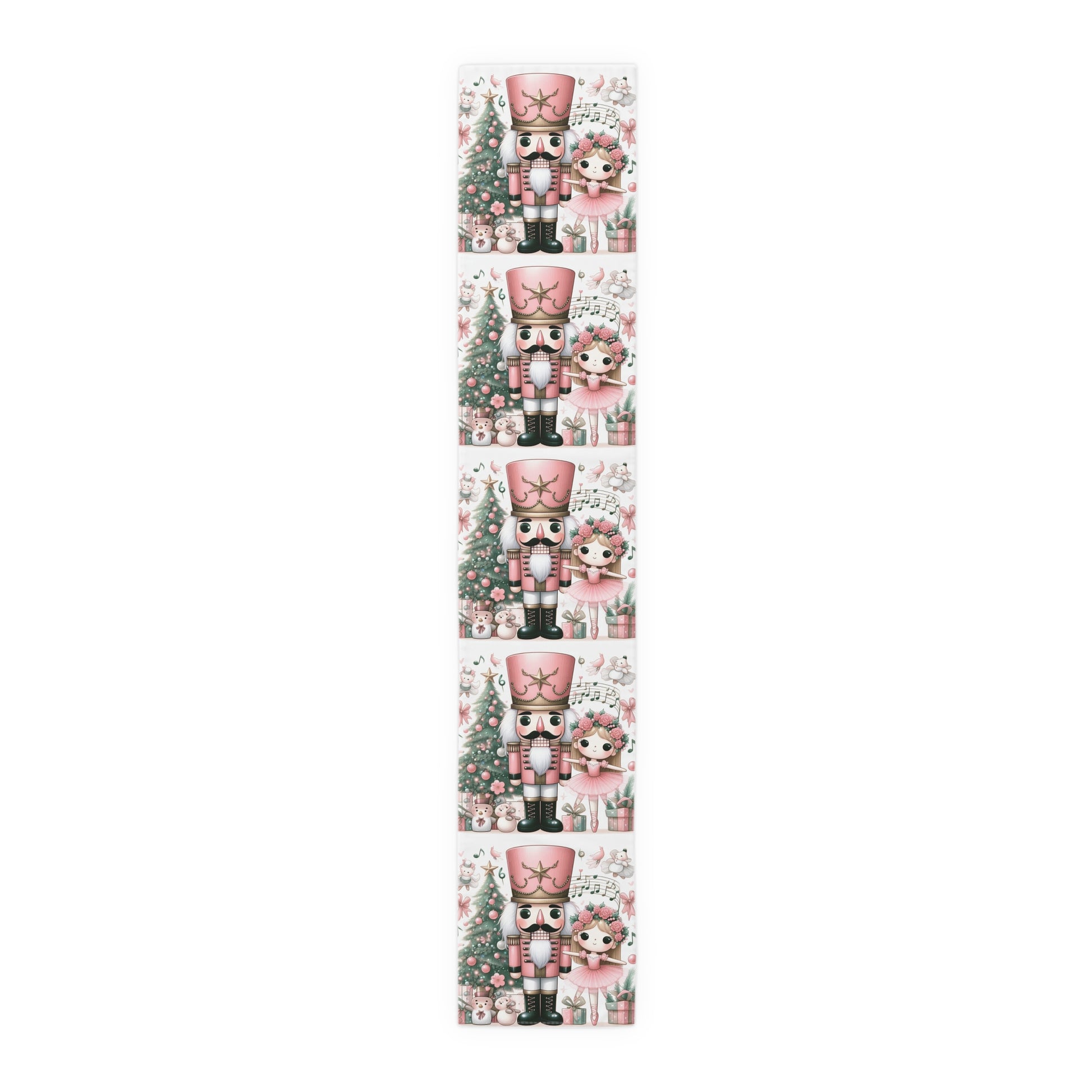 Pink Nutcracker Christmas Table Runner — Festive Holiday Dining Decor by Printify