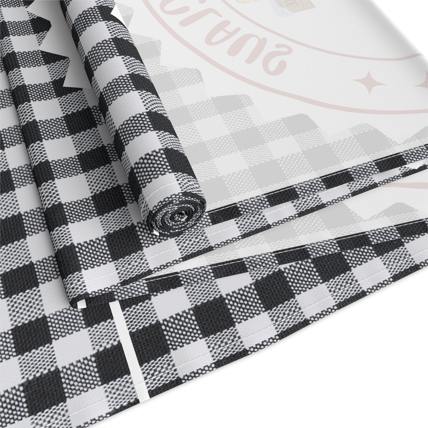 Christmas Table Runner, Festive Holiday Decor, Cotton Poly Blend, Red and White Christmas Decoration, Dining Table Linens, Xmas Kitchen by Printify