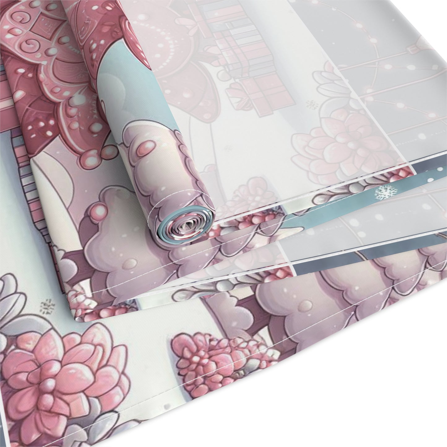 Christmas Table Runner, Holiday Decor, Cotton Table Runner, Festive Dining, Pink Christmas Tree, Hostess Gift by Printify