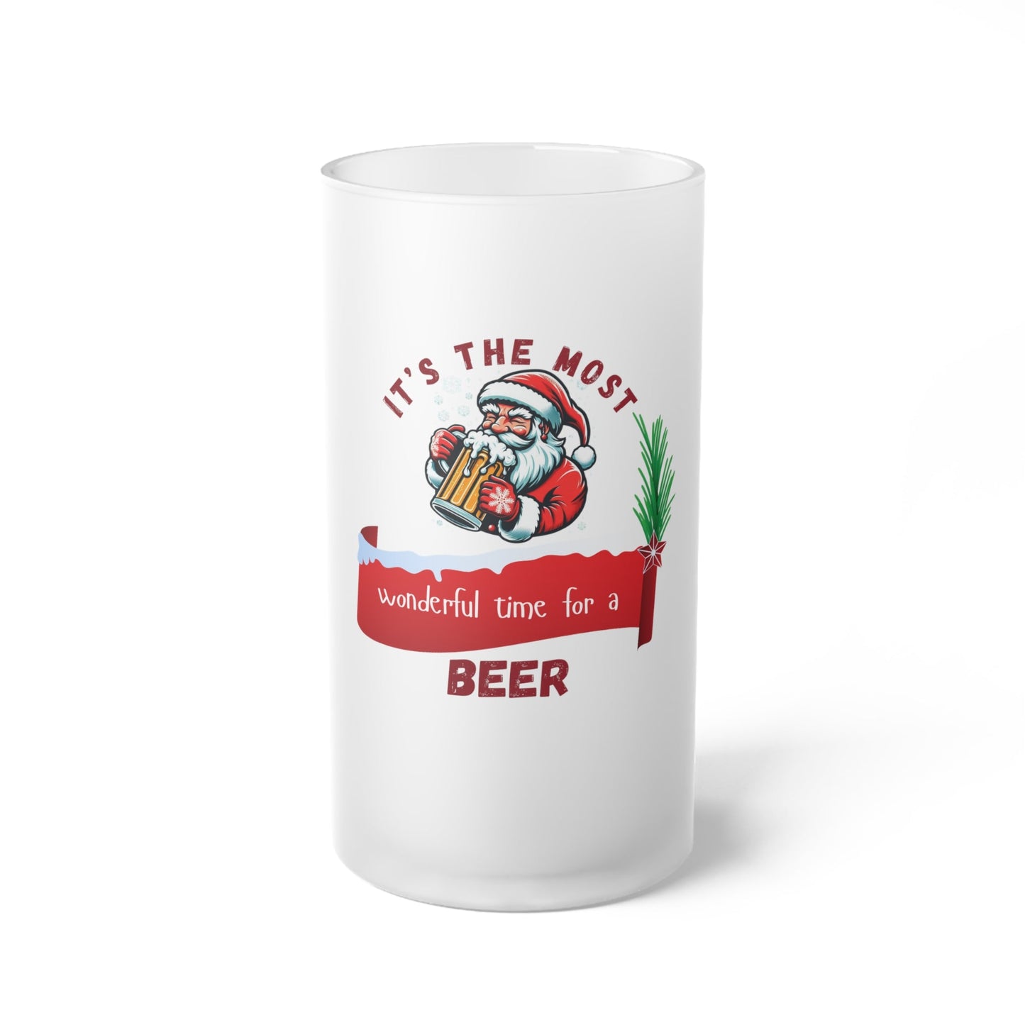 Beer Mug - It's the Most Wonderful Time for a Beer Christmas decoration - 16oz / Frosted - ChristmasLoving.Shop