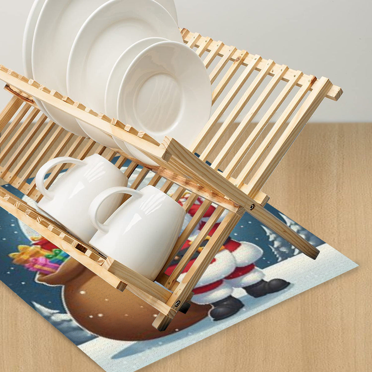 Absorbent material kitchen drying pad Christmas Santa Claus decoration by ChristmasLoving.Shop