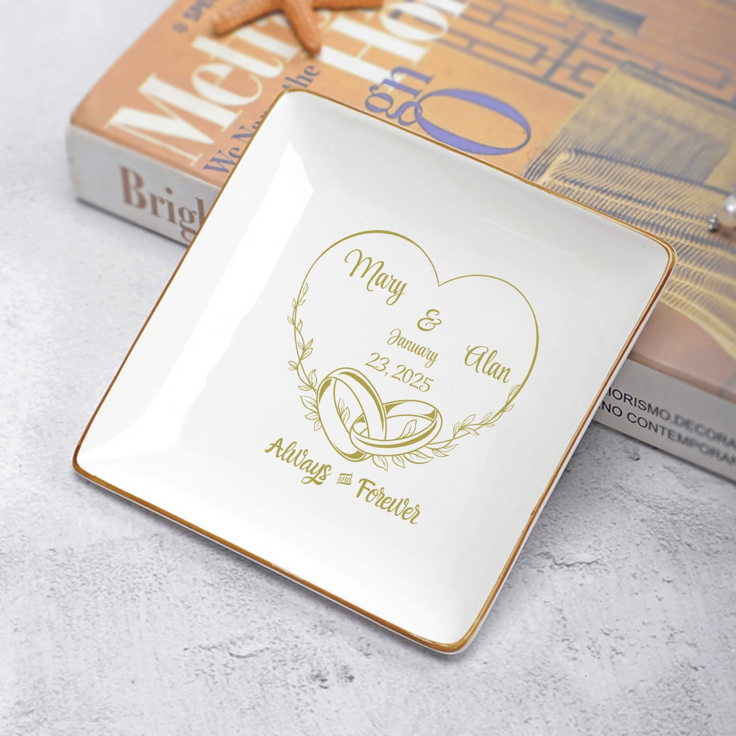 Ceramic Square Plates, Weddings Day Appetizers, Personalized Dinner Decor, Romantic Custom Plates, Table Setting Gift, Wedding Day by popcustoms
