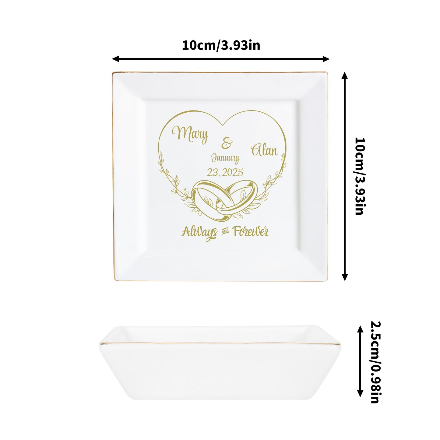 Ceramic Square Plates, Weddings Day Appetizers, Personalized Dinner Decor, Romantic Custom Plates, Table Setting Gift, Wedding Day by popcustoms