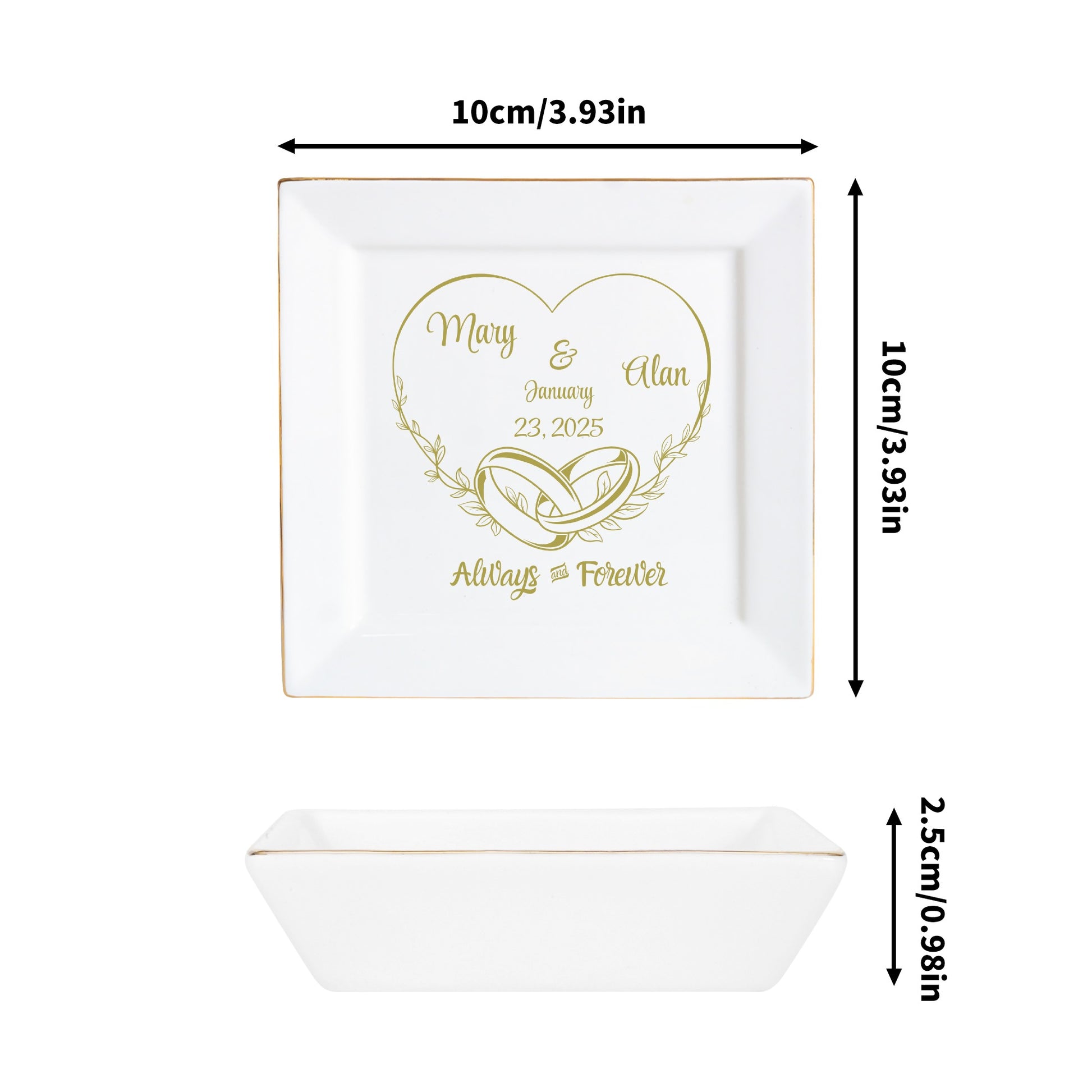 Ceramic Square Plates, Weddings Day Appetizers, Personalized Dinner Decor, Romantic Custom Plates, Table Setting Gift, Wedding Day by popcustoms