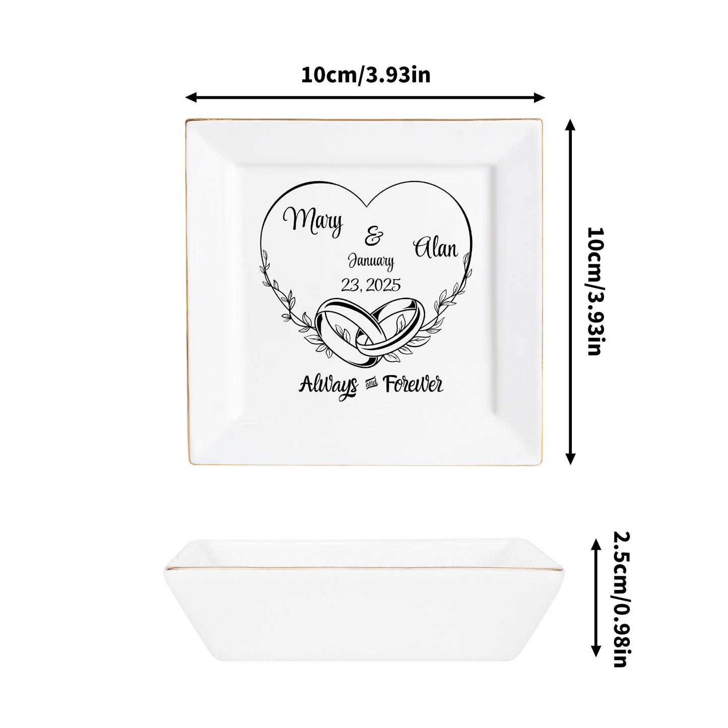 Ceramic Square Plates, Weddings Day Appetizers, Personalized Dinner Decor, Romantic Custom Plates, Table Setting Gift by popcustoms
