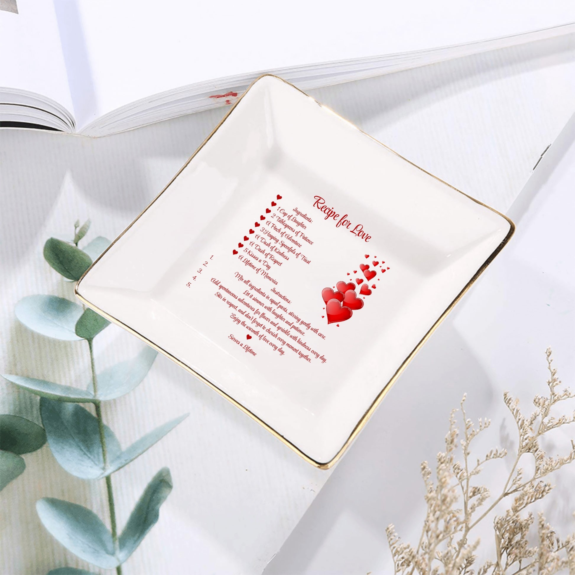 Ceramic Square Plates, Weddings Day Appetizers, Personalized Dinner Decor, Romantic Custom Plates, Table Setting Gift by popcustoms