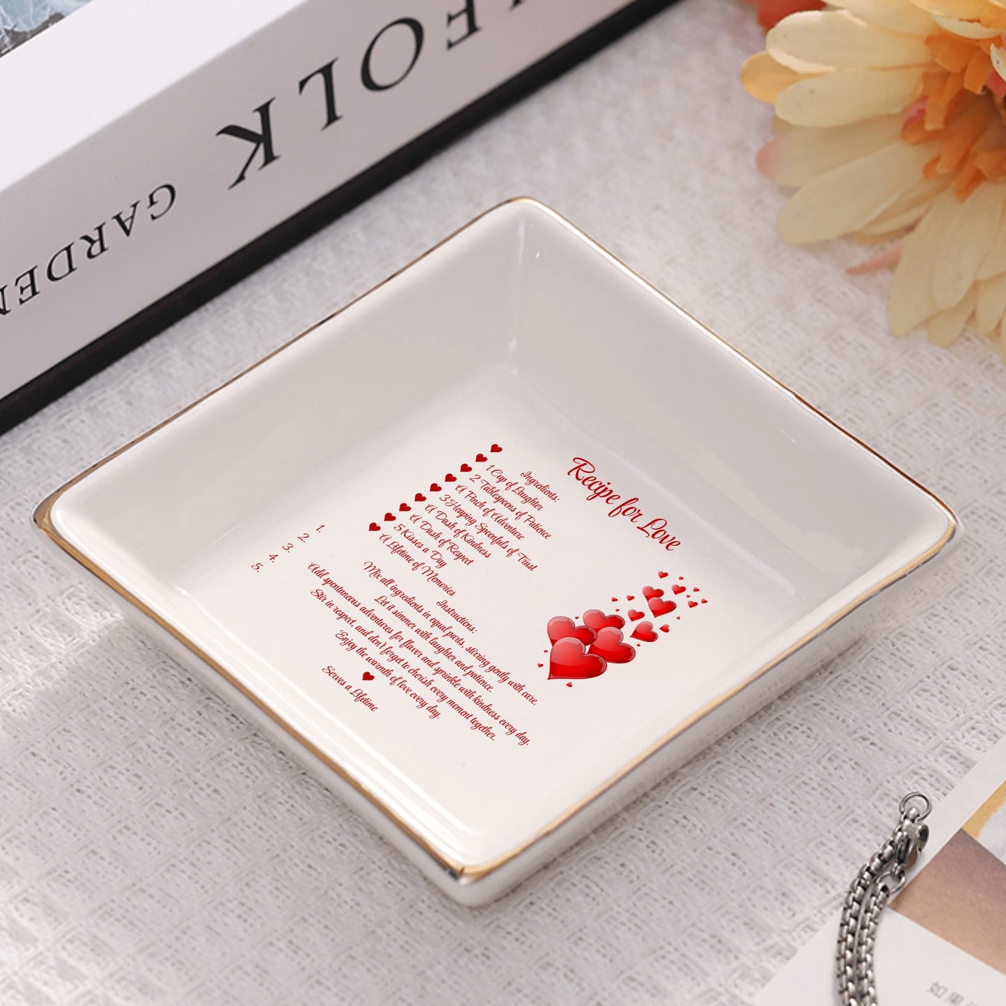 Ceramic Square Plates, Weddings Day Appetizers, Personalized Dinner Decor, Romantic Custom Plates, Table Setting Gift by popcustoms