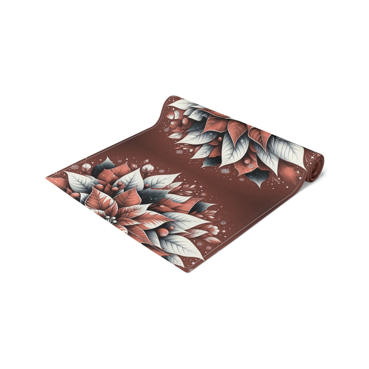Christmas Table Runner Poinsettia - Cotton, Poly. Holiday Decor, Festive Home Dining, Kitchen Decor, Christmas Party Supplies, Seasonal by Printify