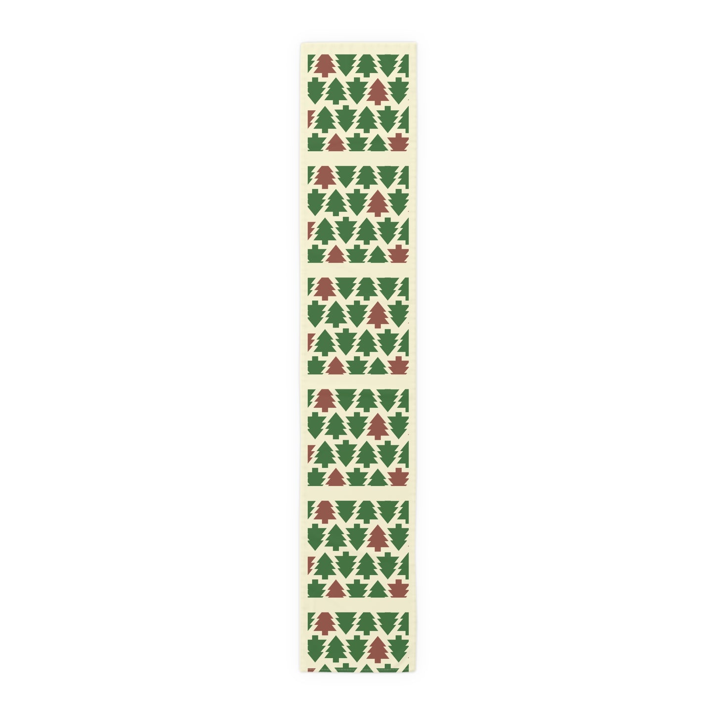 Christmas Trees Red Green Table Runner, Holiday Table Decor, Holiday Dinner Accessories - Cotton, Poly, Festive Table Linens, Christmas Home by Printify