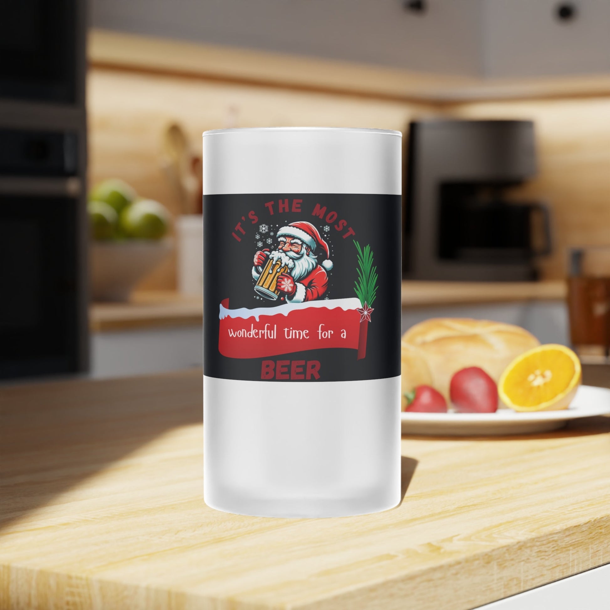 Beer Mug Funny Christmas Santa by Printify