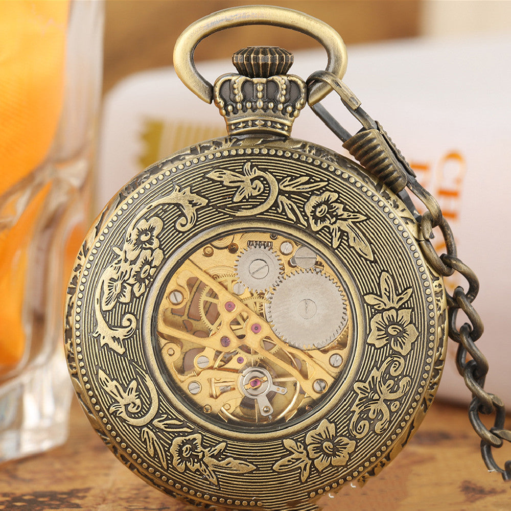 Vintage Classic Gift Pocket Watch Roman Characters Crown Watch Crown by cj